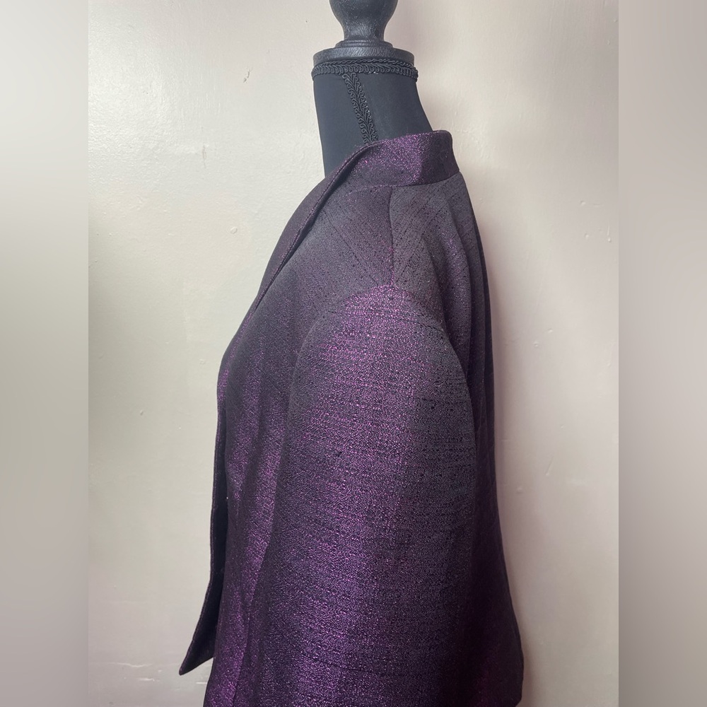 Le Suit Shimmering Purple Blazer - Picture 2 of 4